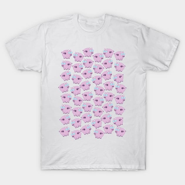 Pig cartoon pattern T-Shirt by nickemporium1